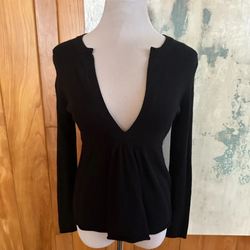 J. Crew Black V-Neck Long Sleeve Sweater